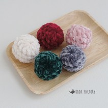 바다팩토리 벨벳 손뜨개 방울 니트 폼폼이 뜨개볼, 핑크