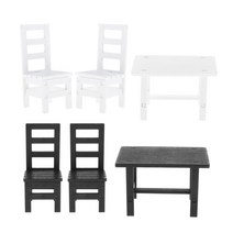 SJSHOP 6pcs 1/6 스케일 책상 W/의자 모델 12 'enterbay Bbi 액션 피규어 인형, 설명한대로, 블랙+화이트, 활기 없는