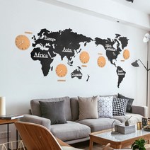 리빙라떼 우드DIY세계지도, 레드+블랙