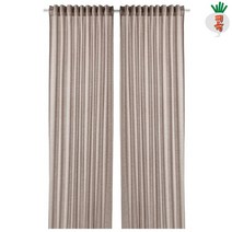 이케아 커튼 반투명 한날릴 한쌍 라이트브라운 145x250cm 커텐 창문 거실 가림막 가리개 방한 방풍 홈데코