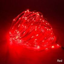 CHAI LED 문자열 조명 10M 5M USB 방수 구리 와이어 갈 랜드 요정 빛 크리스마스 장식 파티 8 색, 빨간_10M