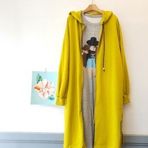 CH 루즈핏 지퍼 오픈 롱후드집업