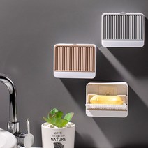 욕실 벽부착 비누 케이스 2종, 1단형 비누케이스, 그레이, 1개