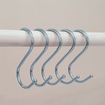 벽 못대신 S자 고리 모자 거치대 앞치마 걸이 소형 5개 마스크 걸이대 책가방 매직 후크 봉걸이 샤워볼 스카프 열쇠 차키 S 고정 에스