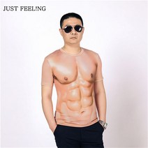 JUST FEEL!NG 3D 입체프린팅 반팔티셔츠 여름 슬림핏 티셔츠 빅사이즈 S-4XL 유행하는남성복 멋있는 효과 그림