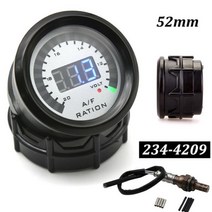 디지털 공기 연료 비율 게이지 52mm 4 선 범용 람다 프로브 산소 O2 센서 자동차 12V 234-4209 에 적합, Gauge with sensor