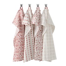 이케아 INAMARIA 이나마리아 행주 45x60cm 4개 패턴 레드 핑크