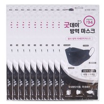 해호 GOOD 굿 데이 황사마스크 대형 블랙 KF94, 10개