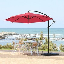알루미늄파라솔 3.0 대형 고급형 파라솔 3M 야외 아웃도어 특대형 폴딩 접이식 parasol 레버형 그늘막 햇빛가림 어닝, 레드, 파라솔3.0 단품