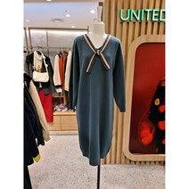 [베네통] W몰 배색 스트립 니트 원피스 BAKO01111