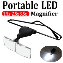 확대경 헤드 홀드 돋보기 LED 라이트 1.5/2.5/3.5 독서 눈 수리 3pc 안경 루페 광학 렌즈, 단일옵션