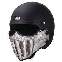 티티앤코 풀페이스 제트 헬멧 J02 러스티 매드 머스크 친가드, 매트 블랙