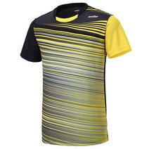 실라 흡한속건 탁구유니폼 반팔티 옐로우 테니스운동복 배드민턴상의 배드민턴반팔티 선수용 대회용 운동복