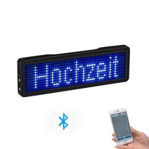 LED명찰 전자 이름 명찰 미니 LED 이름 DIY 프로그래밍 가능한 스크롤 메시지 보드 블루투스 앱 디지털 디, 07 blue 5 letters