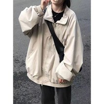 봄가을코트 카고 여성 OVERSIZE 하라쥬크 풍구냄새 클래식 캐쥬얼 야구복 트렌드 2월14 일 발 다함 4990176164, 베이지칼라 S