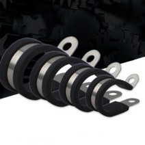 튜브 클립 U자형 스텐304 고무 패킹 파이프 클램프 호스 튜브 전선 케이블 고정 반도 원통 배관 철물 자전거 머드 가드 흙받이 설치 홀더