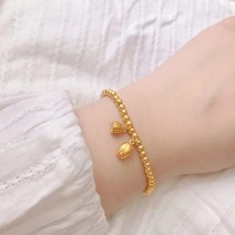운수대통구슬 고대 프랑스에서 사금을 전승하다 염주 팔찌 여성 클래식 24K 엘로 골드 연밥 라이브 화물 2184097890