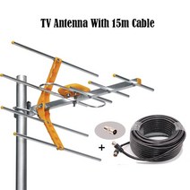 디지털 안테나 공중파 UHD TV 수신기HD 디지털 TV 안테나 DVB-T2/HDTV/ISDBT/ATSC 높은 이득 야외 DVB T2, 02 With Cable