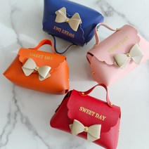 가죽 구디백 가방 유치원 생일 결혼식 돌 답례품 단체 퇴사 선물 간식 포장 미니 선물상자, 리본가방, 레드와인