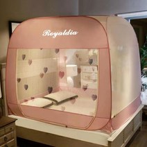 [로얄다이아] 원터치모기장 침대모기장 텐트형모기장 고급 와이드모기장, 하트 원터치모기장 - 핑크