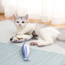 고양이 물고기 생선 캣닢 캣닙 인형 쿠션 장난감, 실버 아로와나