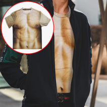 특이한 남자 근육티 복근티셔츠 웃긴티셔츠 맨살남 XL