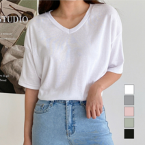 아나카프리 아나카프리 베이직 네츄럴 브이넥 티셔츠_CPG3STS005M