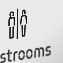 [천삼백케이] [클래러티 인 에브리띵] Pictogram Signage: Restrooms Pack, Black