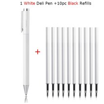 샤오미-델리 메탈 젤 펜 롤러볼 Caneta 볼펜 0.5MM 서명 사무실 학생용 비즈니스 문구 용품, 13 with 3Black Refill, 30개