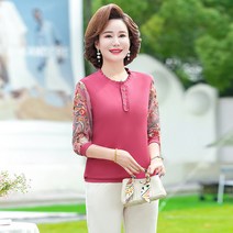 플라워 조끼 셔츠 베스트 블라우스 미시옷 부인복 50대 빅사이즈