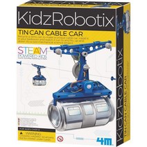 코딩컴퓨터 로봇코딩 레고 무선조종 장난감 4M 틴 캔 케이블카 DIY 기계 공학 - STEM 과학 곤돌라 및 청 교육용 선물, Tin Can Cable Car