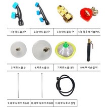 농약 배부식 부속 모음 분무기, 제초노즐 소