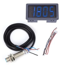 기울기 센서 건물 지증 경사계 파란색 4 자리 led 모터 타코미터 rpm 게이지 미터, 없음