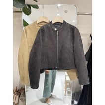 여성 스웨이드 점퍼 유럽 ​​역 자켓 짧은 2023 가 한국 스타일 오토