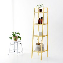 마켓비 LEITER 선반 350 좁은 스탠드선반 4단, 옐로우, 1개