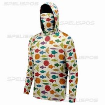 낚시복 용품 가방 우의 우비 SPELISPOS 자외선 차단 후드 UPF50 + 낚시 셔츠 마스크 여름 스카프 긴 소매 의류, S, FSPELDY237725
