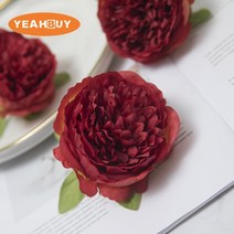 초등학생 졸업식 꽃다발 어린이집 학사모 2pcs 10cm 8 색 실크 인공 모란 꽃 머리 DIY 웨딩 꽃다발 벽 아치, 02 빨간