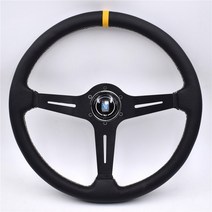 330mm 13인치 블랙 컬러 스포크 딥 디쉬 리얼 가죽 nd 튜닝 드리프트 레이싱 스티어링 휠 레드 라인, 검정