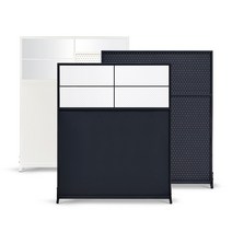 듀크 철재파티션 IV, 타공[모던화이트]_T 1200-1800 H