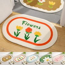 5color 인테리어 러그 순면 집꾸미기 홈스타일링 방꾸미기 셀프 욕실 현관 주방 발매트 발판 감성 원룸, 그린 나이스데이