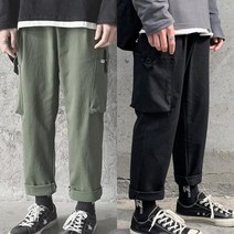 BUyuS카고 바지 크롭 남자 세미와이드 밴딩 DS-AL582굿딜 브이숍
