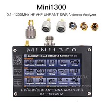 송수신 증폭 안테나 새로운 업그레이드 Mini1300 0.1-1300MHz HF ANT SWR 안테나 분석기 4.3 인치 터치 스, 한개옵션0