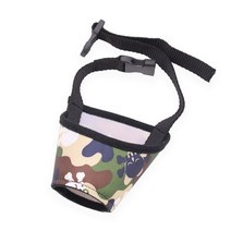 애견 유모차 개총구 조정 가능한 애완 동물 입 커버 골든 리트리버 안티 짖는 소형, 09 Green Camouflage_02 S