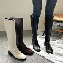 5cm여성신발 가죽 키작녀롱부츠 미들힐발편한 키큰녀신발