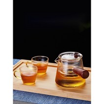 고온 내성 유기포트 우드핸들 티포트 티팟 내열유리 차주전자 티머그, C(800ML)