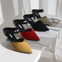 매드블랑 여자하이힐 니트 스켈레토 뮬 6.5cm 하이힐