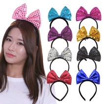 뉴큐티 리본 머리띠 파티 용품 소품 단체 왕리본 응원, 레드