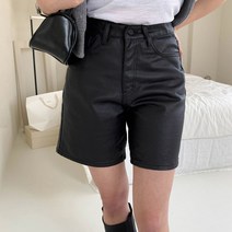 23SS 여성 데일리 블랙 코팅 데님 숏팬츠 봄 간절기 여름 청바지 반바지