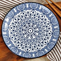 아키 원형 접시 KT-16 엔틱 도자기 브런치 플레이트 그릇