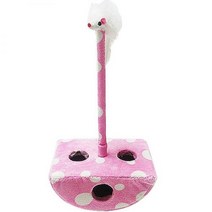 쥬쥬베 고양이 장난감 오뚝이 반원, 핑크도트, 1개